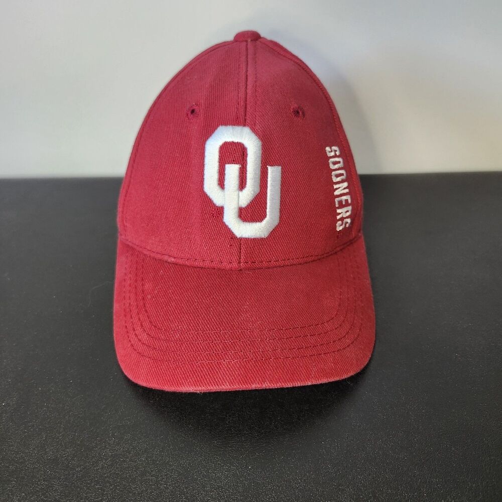 Oklahoma Sooners Youth Hat Cap Russell Athletic OU Crimson Red White Adjustable